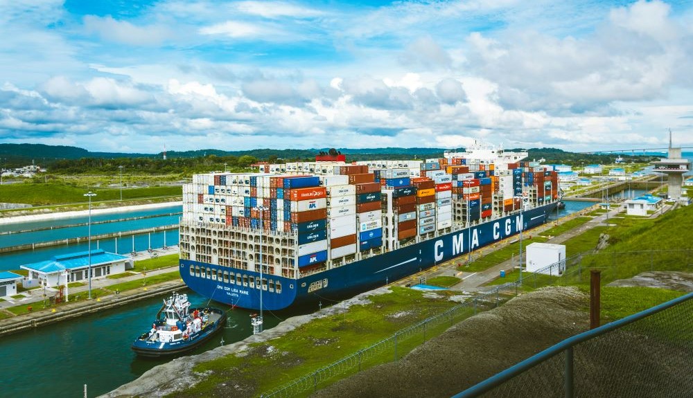 CMA CGM vessel on channel